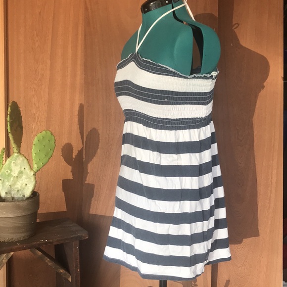 Large Exist Navy and White striped Dress - Picture 3 of 7